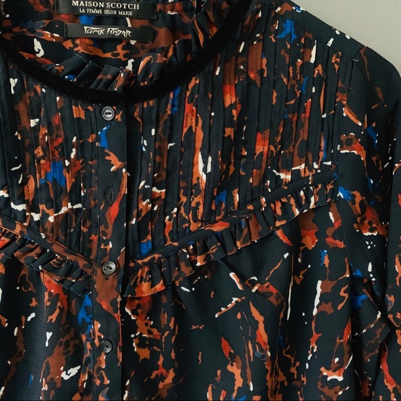 Maison Scotch Punk Radar Graphic Blouse P - Picture 6 of 6